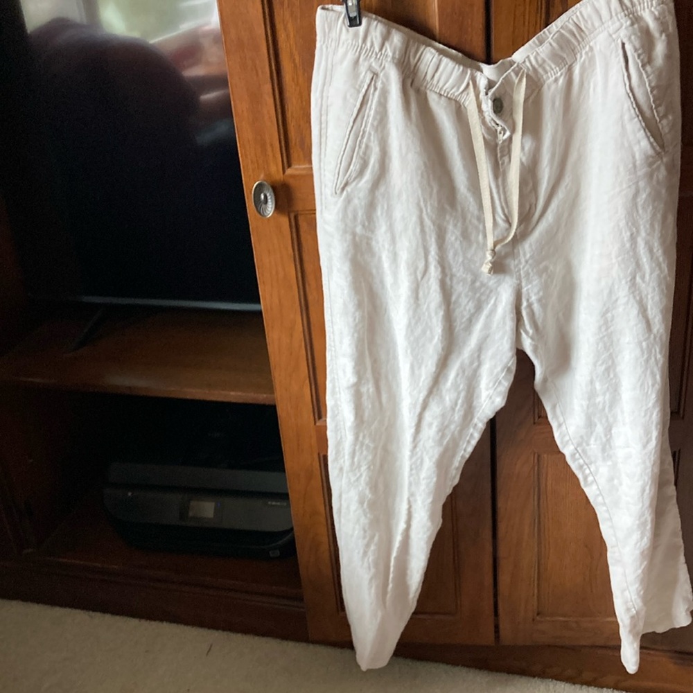 Men's White Linen Pants